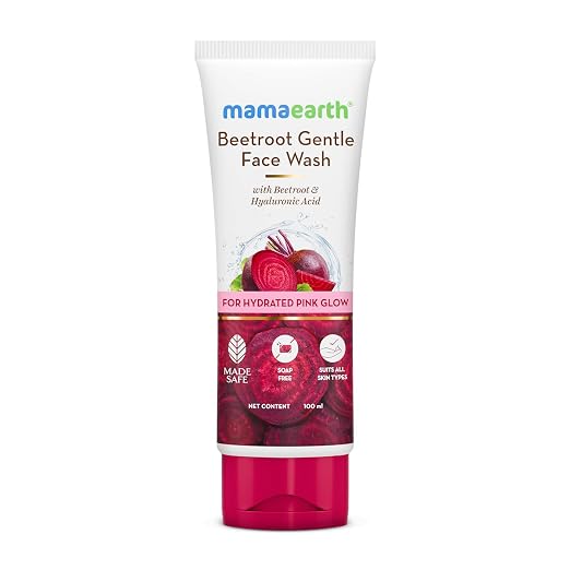 Mamaearth Beetroot Gentle Face Wash & Hyaluronic Acid For Hydrated Pink Glow - 100 ml