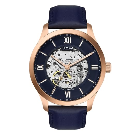 Timex Automatic Blue Round Dial Watch for Men