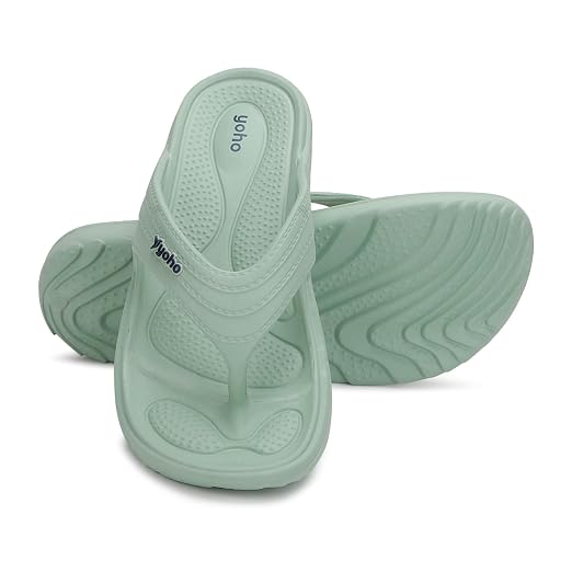 YOHO Drizzle Soft Slippers for Women, Mild Acupressure, Lightweight, Anti Skid & Slip, Diabetic Footwear for Woman, Home Wear Bathroom Chappal for ladies | Waterproof Monsoon & Rainy Footwear
