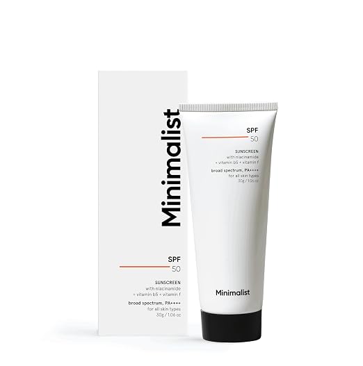 Minimalist Sunscreen SPF 50 PA++++ with Niacinamide & Multi-Vitamins | Broad Spectrum | Hydrating Sun screen for Dry & All Skin Types | Face Sunscreen for Men & Women | 30gm