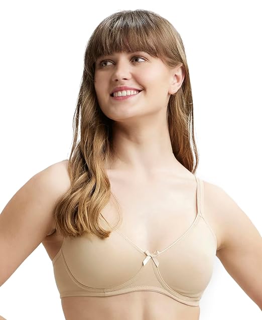 Jockey 1722 Women Wirefree Non Padded Super Combed Cotton Elastane Stretch Medium Coverage Everyday Bra with Concealed Shaper Panel