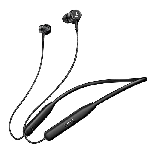 boAt Rockerz 113, 40H Battery, Dual Pair, Fast Charge, ENx Tech, Stream Ad Free Music via App Support, Magnetic Buds, Bluetooth Neckband,