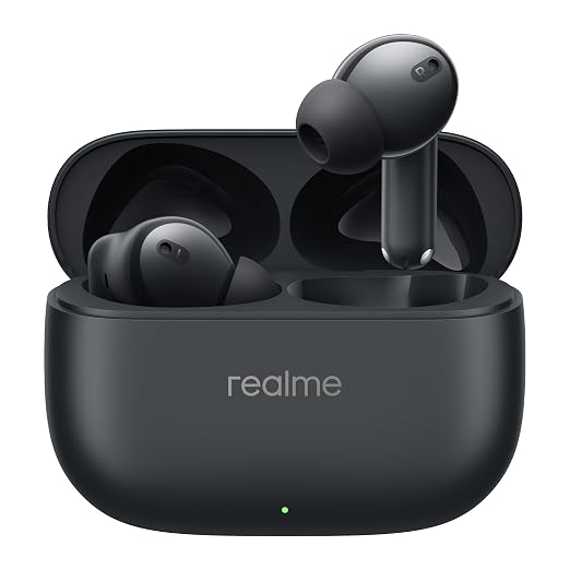 realme Buds T310 True Wireless in-Ear Earbuds with 46dB Hybrid ANC, 360° Spatial Audio, 12.4mm Dynamic Bass Driver, Upto 40Hrs Battery and