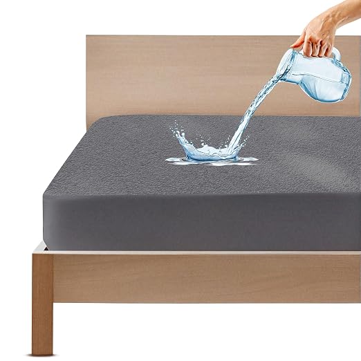 GADDA CO 100% Waterproof Premium Cotton Feel Mattress Protector King Size 78x72 Inch|Ultra Soft Breathable & Fitted Bed Protector Terry
