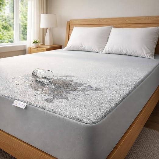MY ARMOR Waterproof Mattress Protector King Size, 78x72, 6.5x6 feet, Double Bed Protector Sheet Cover, Breathable and Hypoallergenic Ultra