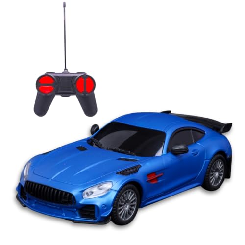 Amazon Brand - Jam & Honey Remote Control Car for Kids (Blue, AMG Style)