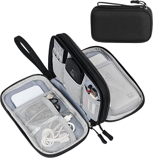 SaleOn 8.3x5 Inch Tech Pouch Organizer - Portable Storage for USB Cable, Charger, Earphone, Power Bank & Digital Gadgets