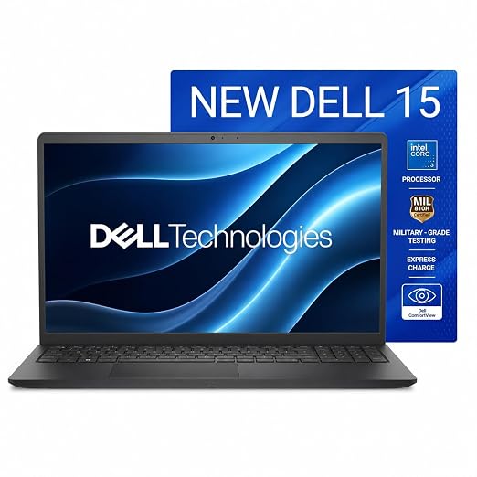 Dell 15 (Previously Inspiron) 14th Gen Intel Core i3 / Core 3 100U Laptop (8GB DDR4, 512GB SSD, 15.6" FHD 120Hz IPS, Windows 11, Office H&S 2024, Carbon Black)