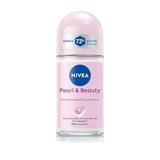 NIVEA Pearl and Beauty 50ml Deo Underarm Roll On | With Pearl Extracts & Avocado Oil | 72 H Long Lasting Floral Scent | 0% Alcohol and Dermat Approved | For Women