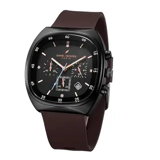 Daniel Hechter Paris Bercy Collection Modern Chronograph Watch for Men with Square Dial and Silicon Band-DHM1001