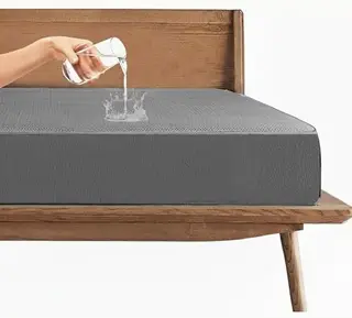 Trance 100% Waterproof Mattress Protector for Double Bed King Size 78x72 Inches | Elastic Fitted with 360° Lycra Stretch | Grey (78x72
