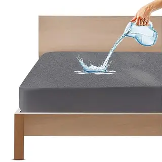 GADDA CO 100% Waterproof Premium Cotton Feel Mattress Protector King Size 78x72 Inch|Ultra Soft Breathable & Fitted Bed Protector Terry