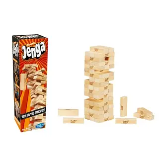 Hasbro Gaming Original Jenga Stacking Tower Game, Fun for Kids & Families, Birthday Gift Toys for Kids Ages 6+, for 1 or More Players