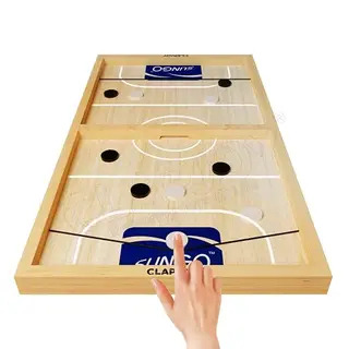 Clapjoy Slingo Fastest Finger First Board Game for Adults & Kids Wooden String Hockey Game Sling Puck Board Hockey Toy Perfect for Family