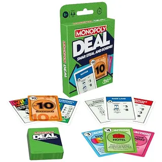 Monopoly Deal Card Game | Quick-Playing Card Game | Fun Games for Families and Kids | Ages 8 and Up | 2 to 5 Players | 15 Mins. | Travel