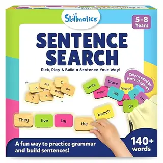 Skillmatics Sentence Search – Educational Board Game, Learning Toy for Kids | Sentence Building Activity, Creative Word Play, Screen-Free