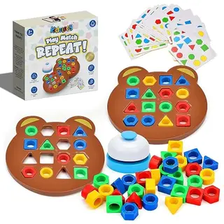 Kidology Geometric Shape and Color Matching Puzzle Board Game with Bell for Kids 3+ Years | Sensory Educational, Fun and Learning Toy for