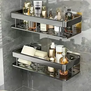 Hallstatt Self Adhesive Bathroom Shelf for Wall Shelf Organizer Wall Mounted Bathroom Shelves Rack Holder Stand for Bathroom Accessories