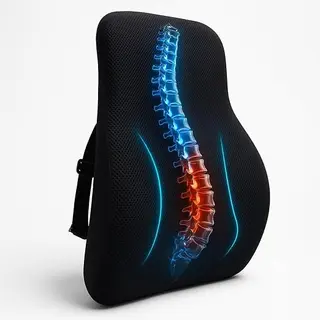 Voltonix Memory Foam Car Seat Back Support, Orthopedic Lumbar Back Rest for Back Pain Relief, Back Support Pillow for Office ChairCar