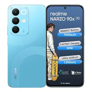 realme NARZO 90x 5G (Aqua Blue 2026, 6GB+128GB) | 7000mAh + 60W Biggest Battery & Fastest Charging in the Segment* | 144Hz Bright Display |