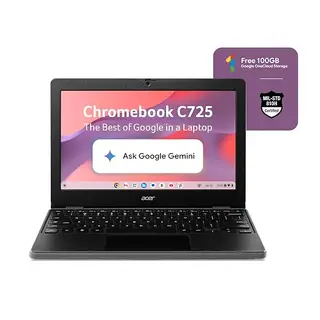 Acer Chromebook, MediaTek Kompanio 540 Octa-Core Processor, 4GB RAM, 64GB eMMC, Full HD, 11.6"/27.94cm Display, Chrome OS, Black, 1.2 KG