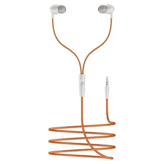 boAt Bassheads 211 in-Ear Wired Earphones with Mic (Off White Orange)
