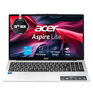 Acer Aspire Lite, 13th Gen Intel Core i3-1305U, 8GB RAM, 512GB SSD, FHD, 15.6" Windows 11 Home, Steel Gray, AL15-53, Metal Body Laptop