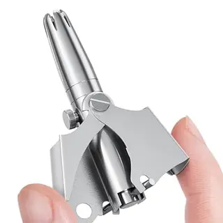 Manual Nasal Razor Mini Portable Nose Hair Cutter, Painless Waterproof Steel Nose Hair Remover